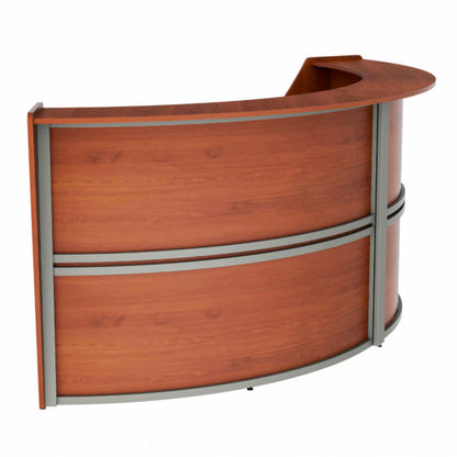 Curved Reception Desk with Counter, 2 Units, 124”W x 49”D