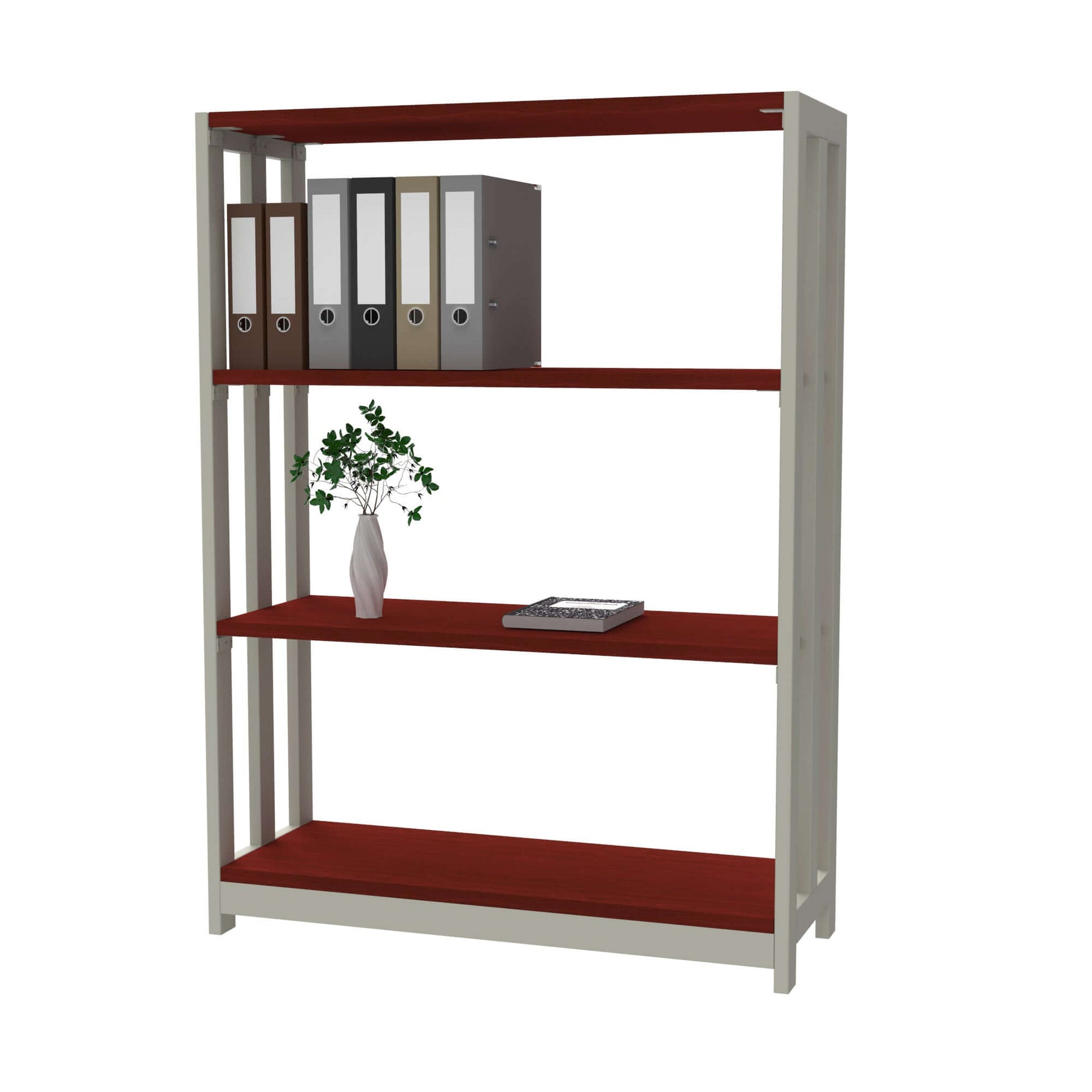 Trento Three-Tier Bookshelf, Bookcase Three-Shelf, 31.5″x12″x43″H