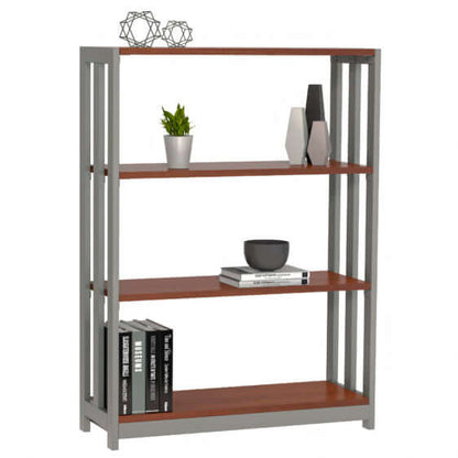 Trento Three-Tier Bookshelf, Bookcase Three-Shelf, 31.5″x12″x43″H