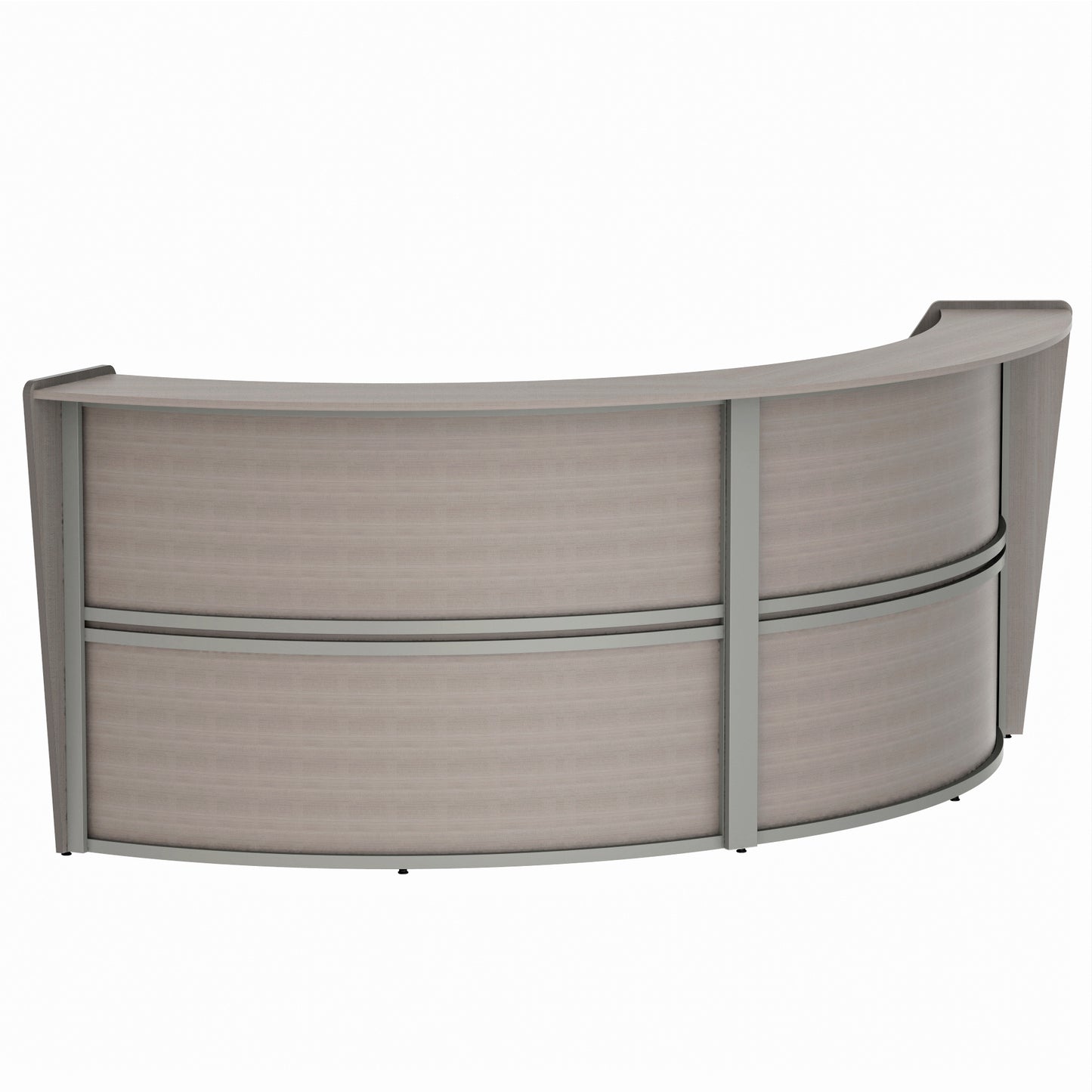 Curved Reception Desk with Counter, 2 Units, 124”W x 49”D