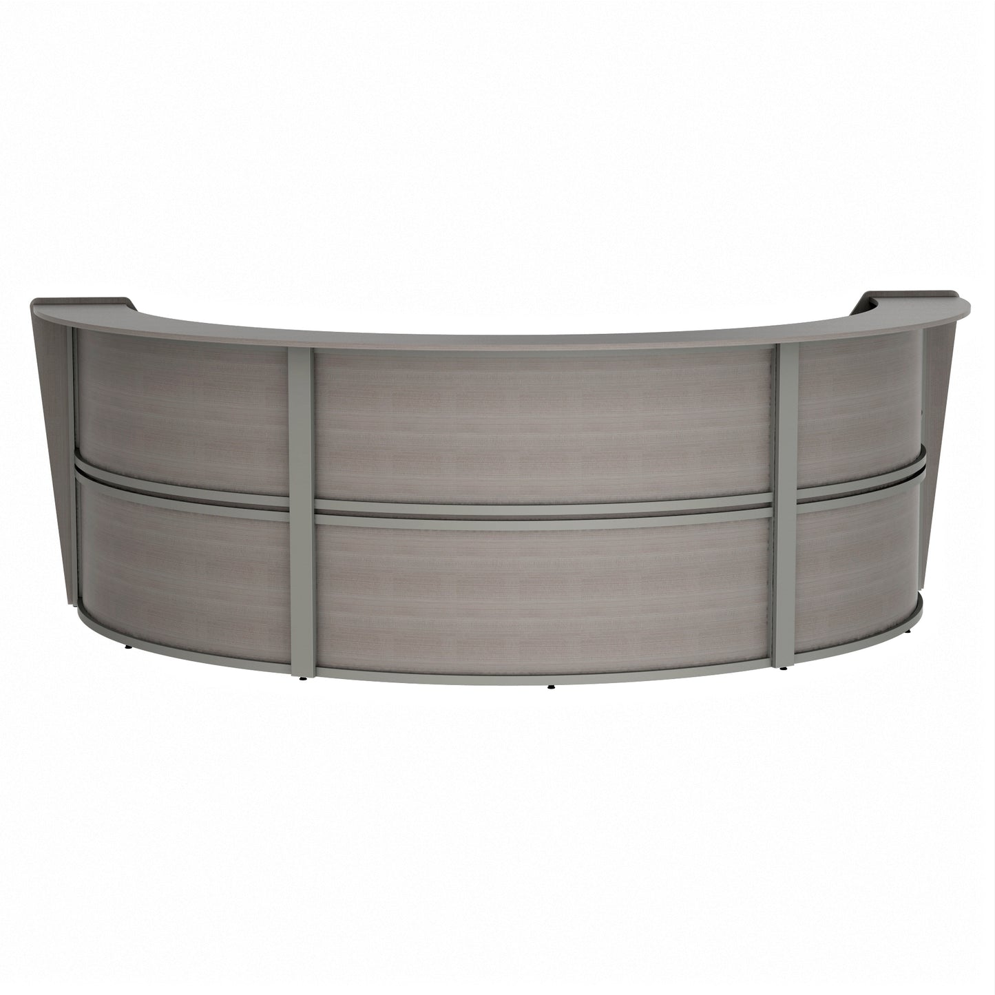 Curved Reception Desk with Counter, 3 Units, 143”W x 71”D