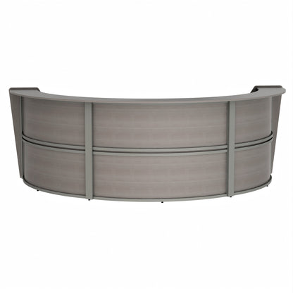 Curved Reception Desk with Counter, 3 Units, 143”W x 71”D