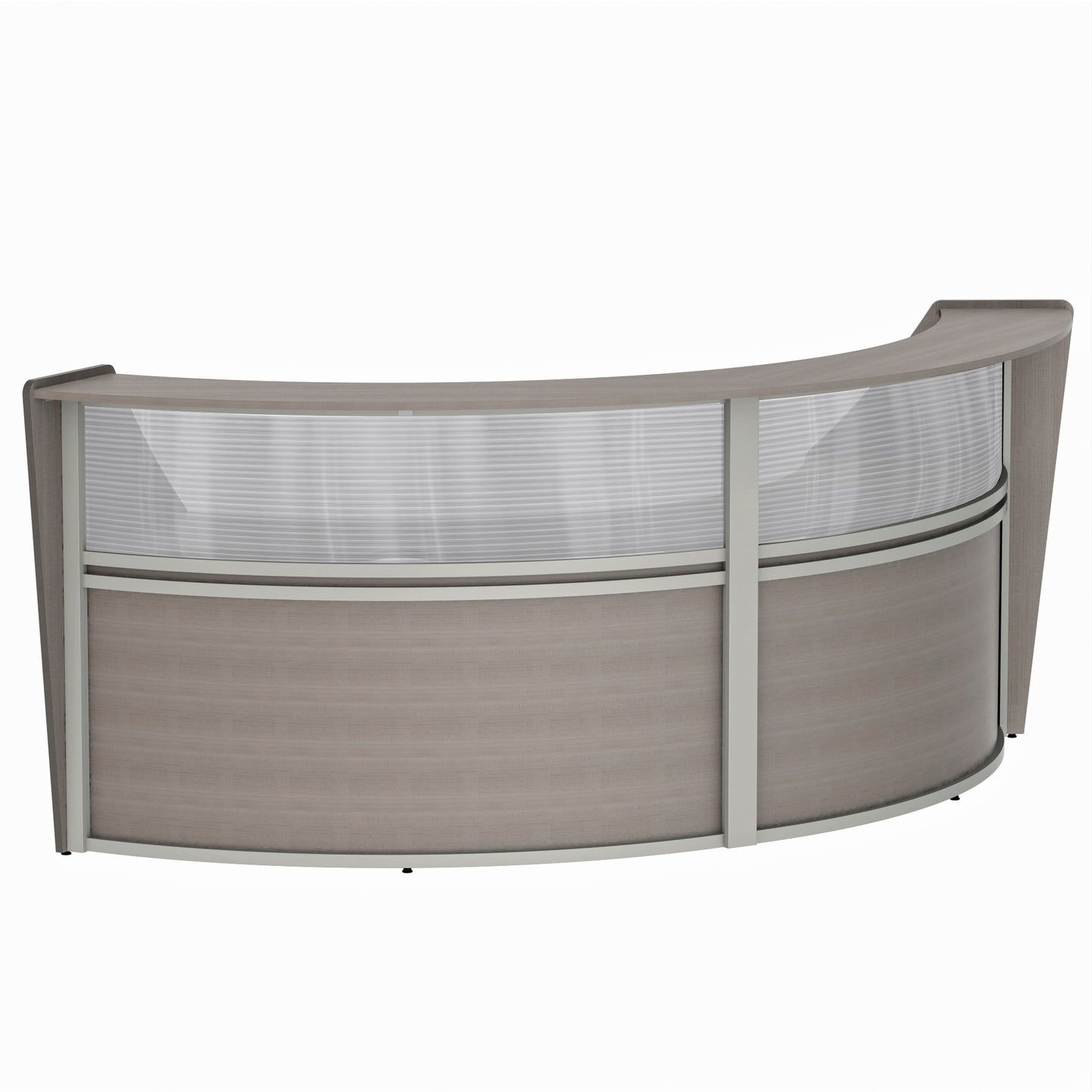 Curved Reception Desk Clear Panel, 2 Units