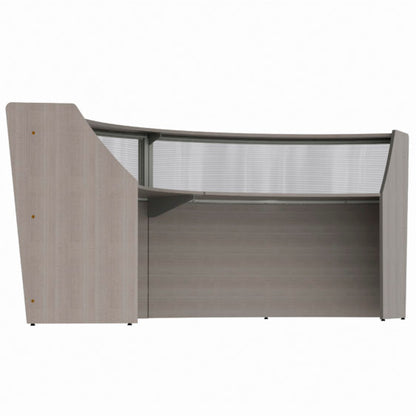 Curved Reception Desk Clear Panel, 2 Units