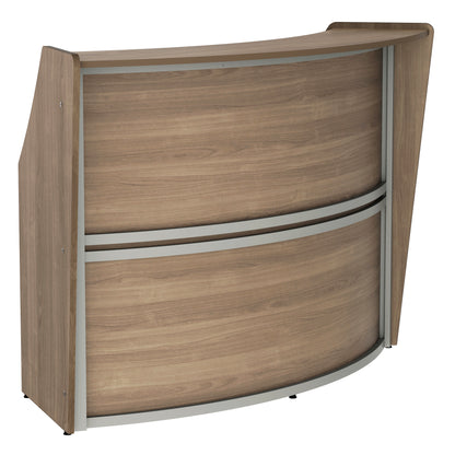 Curved Reception Desk with Counter, 72”W x 32”D x 46”H