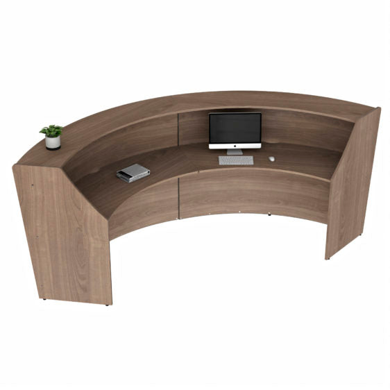 Curved Reception Desk with Counter, 2 Units, 124”W x 49”D