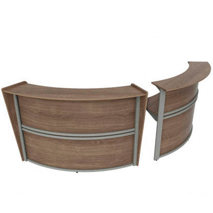 Curved Reception Desk with Counter, 2 Units, 124”W x 49”D