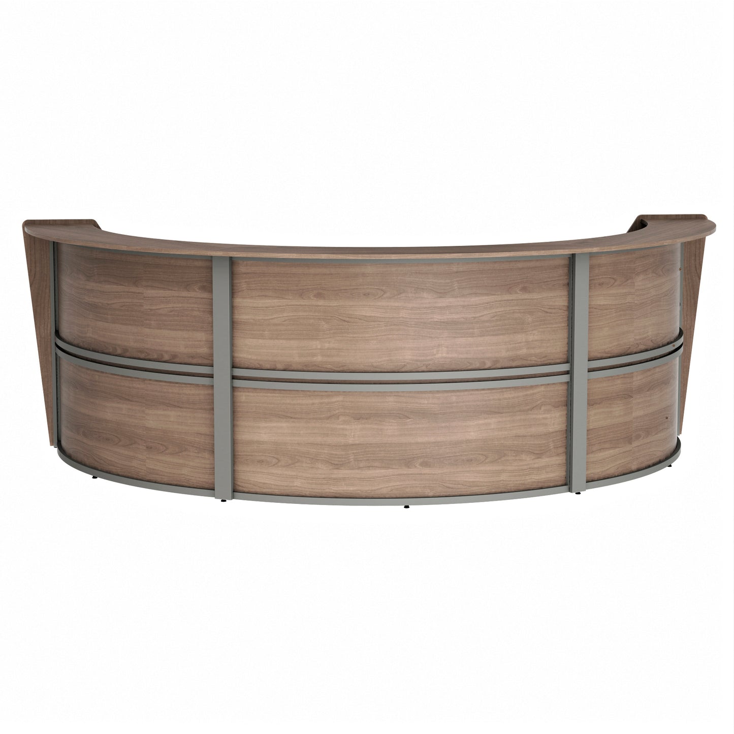 Curved Reception Desk with Counter, 3 Units, 143”W x 71”D