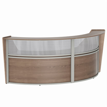 Curved Reception Desk Clear Panel, 2 Units