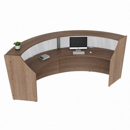 Curved Reception Desk Clear Panel, 2 Units