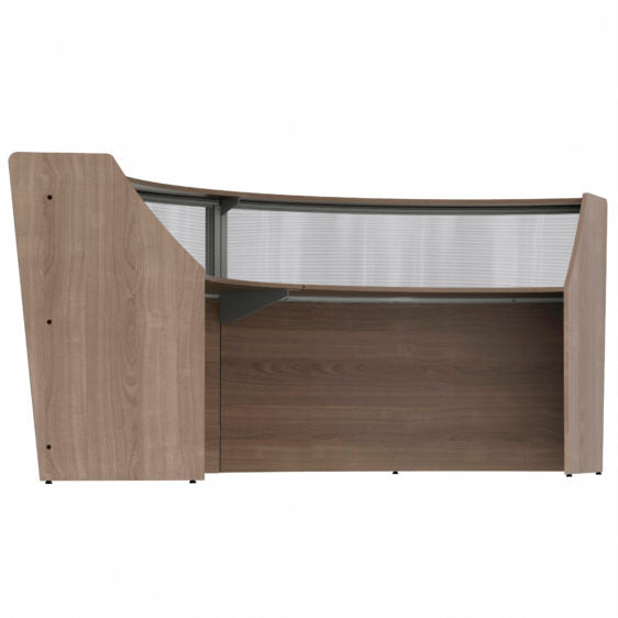 Curved Reception Desk Clear Panel, 2 Units