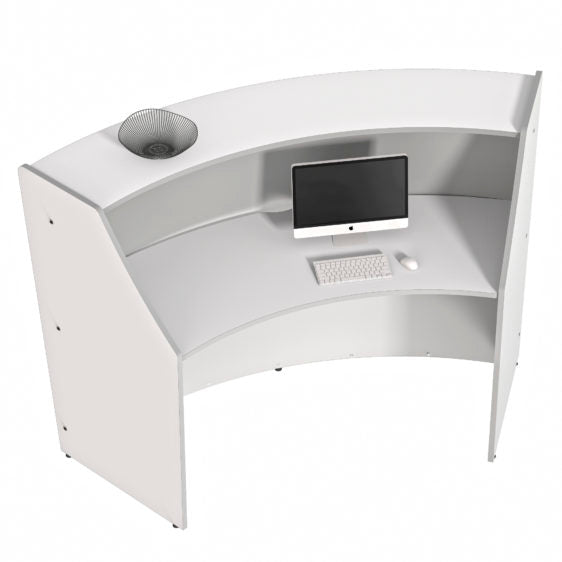 Curved Reception Desk with Counter, 72”W x 32”D x 46”H