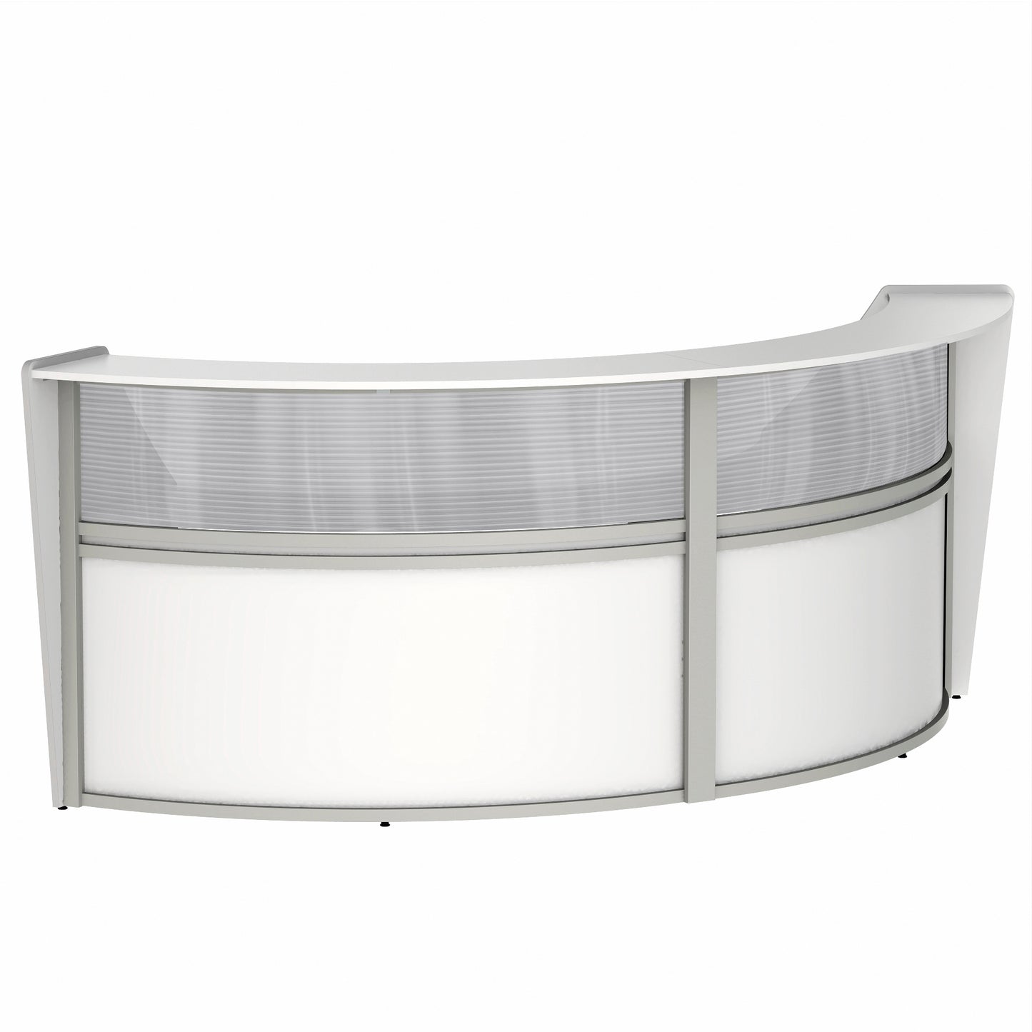 Curved Reception Desk Clear Panel, 2 Units