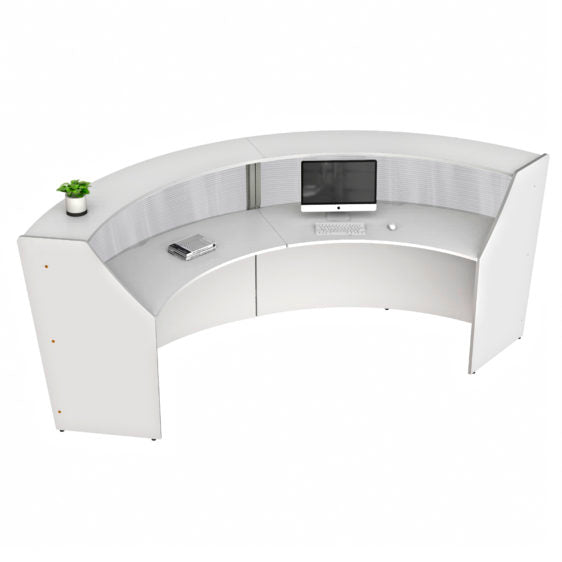 Curved Reception Desk Clear Panel, 2 Units