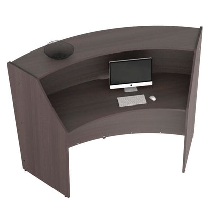 Curved Reception Desk with Counter, 72”W x 32”D x 46”H