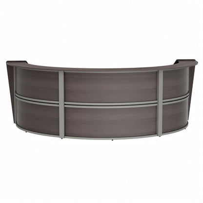 Curved Reception Desk with Counter, 3 Units, 143”W x 71”D