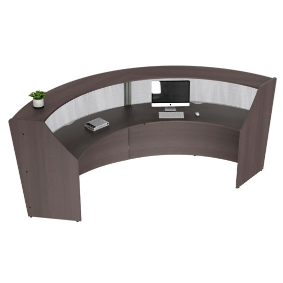 Curved Reception Desk Clear Panel, 2 Units