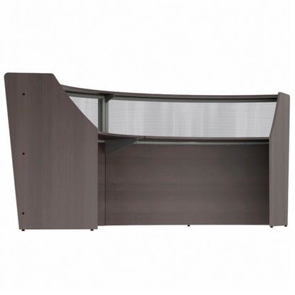 Curved Reception Desk Clear Panel, 2 Units