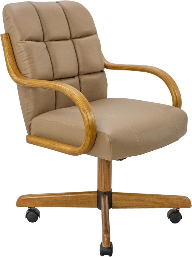 Chromcraft Douglas D9520 Casual Dining Chair Caster Swivel Tilt Fabric Dinning Chair with PU upholstery