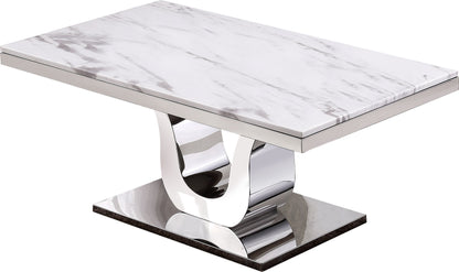 Classic Set: Marble Top Coffee Table and End table(s) with Stainless Steel Base