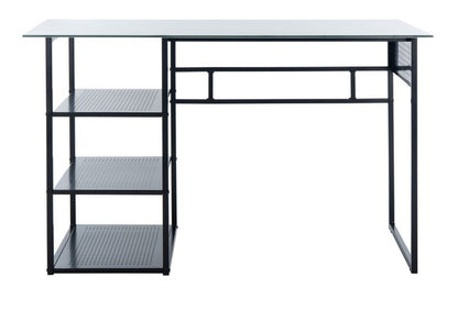 Xyla 3 Shelf Glass Top Desk