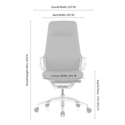 OfficeSource | Veneto | Executive High Back Chair with Polished Aluminum Frame