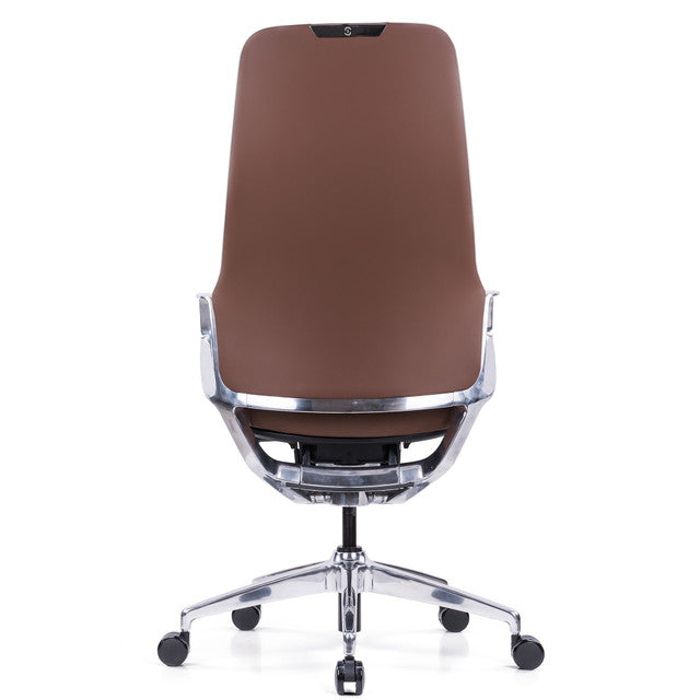 OfficeSource | Veneto | Executive High Back Chair with Polished Aluminum Frame