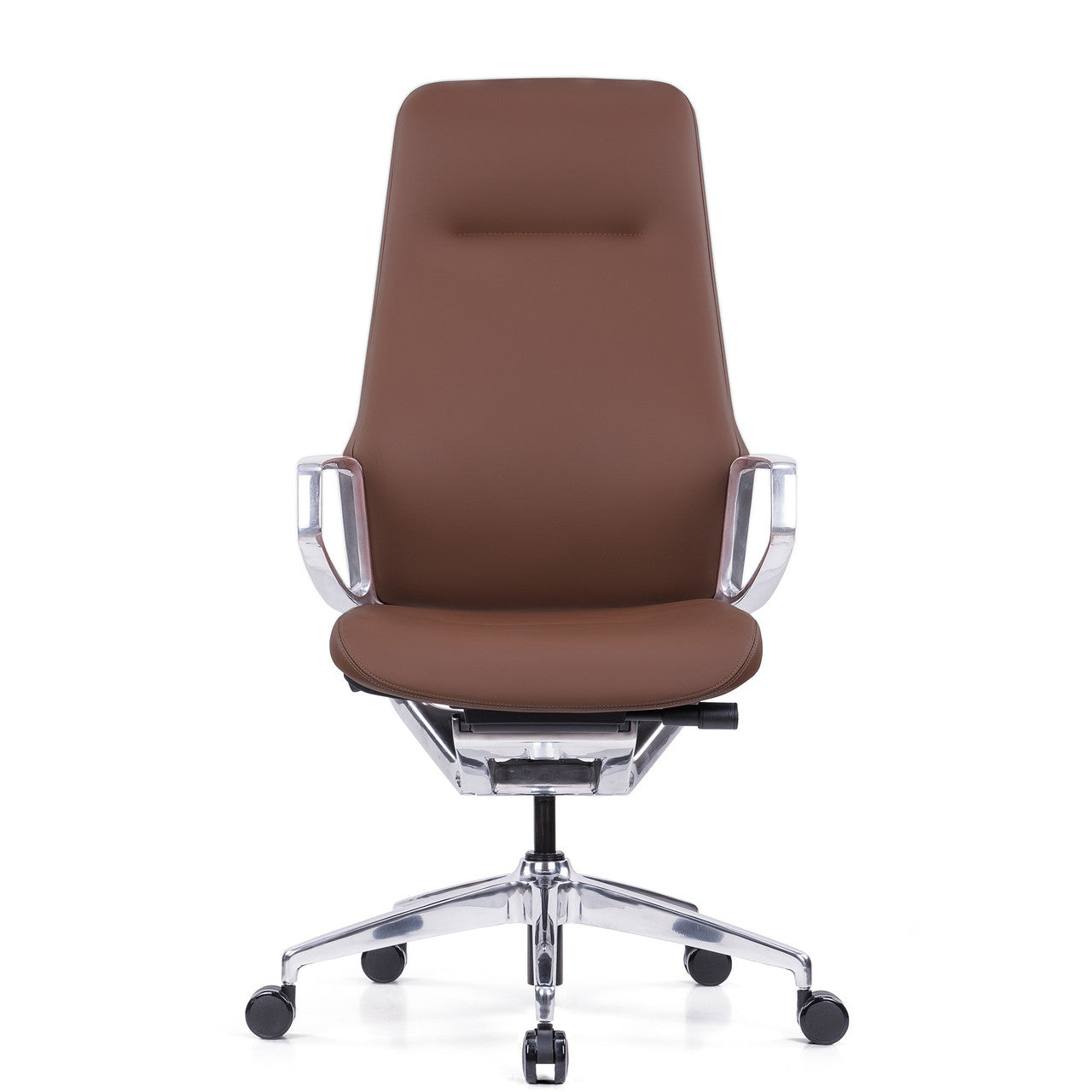 OfficeSource | Veneto | Executive High Back Chair with Polished Aluminum Frame