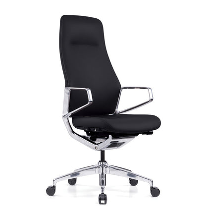 OfficeSource | Veneto | Executive High Back Chair with Polished Aluminum Frame