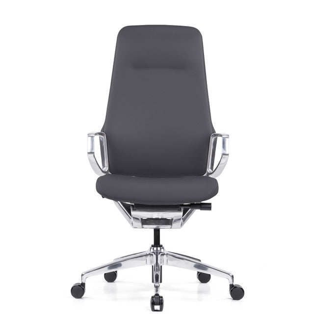 OfficeSource | Veneto | Executive High Back Chair with Polished Aluminum Frame