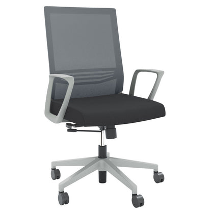 OfficeSource | Oslo | Mid-Back Mesh Conference Chair with Fixed Arms