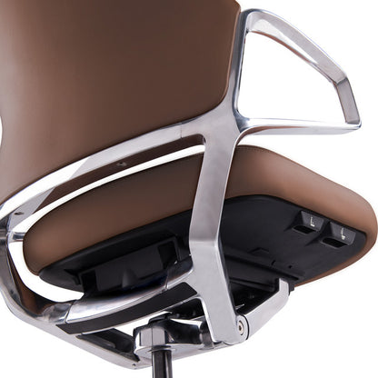 OfficeSource | Veneto | Executive High Back Chair with Polished Aluminum Frame