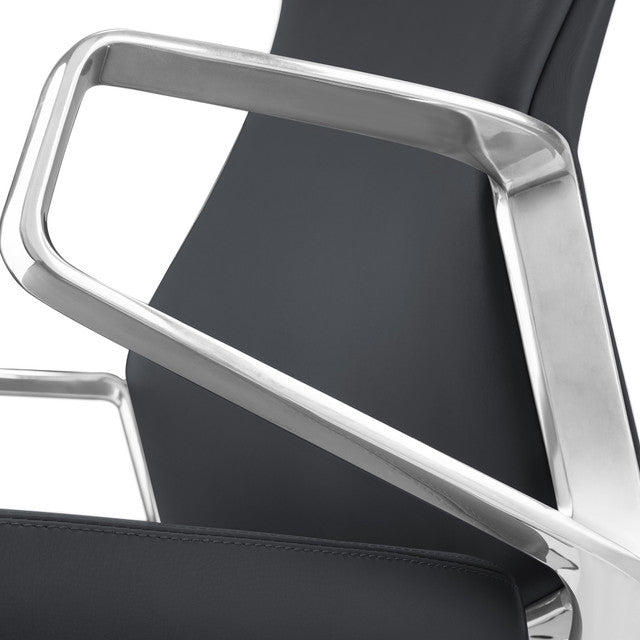 OfficeSource | Veneto | Executive High Back Chair with Polished Aluminum Frame