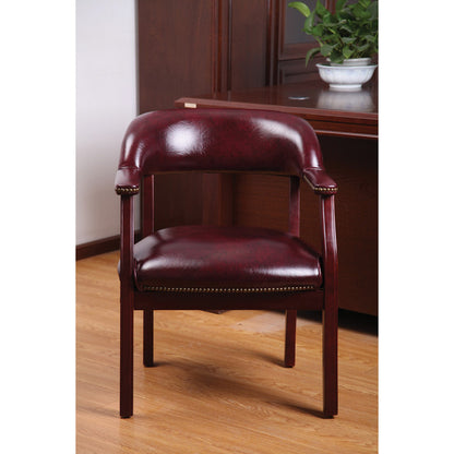 OfficeSource | Lancaster | Guest Chair with Mahogany Frame - 26''D