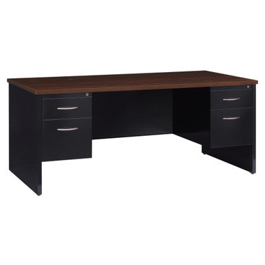 OfficeSource Bedford Collection Double Pedestal Credenza