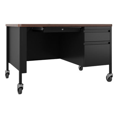 OfficeSource Whitley Collection Right Hand, Single Pedestal Desk with T-Mold Top - 48''W x 30''D