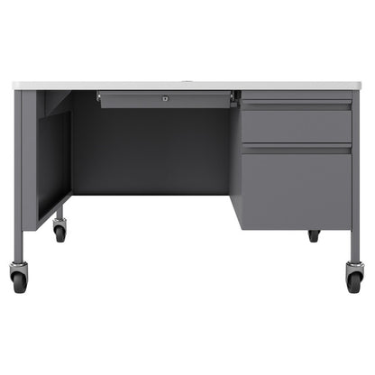 OfficeSource Whitley Collection Right Hand, Single Pedestal Desk with T-Mold Top - 48''W x 30''D