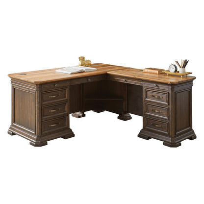 OfficeSource Westwood Collection Right Hand Facing Pedestal L- Desk