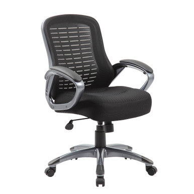 OfficeSource Lattice Collection Ribbed, High Back Mesh Task Chair with Fabric Seat