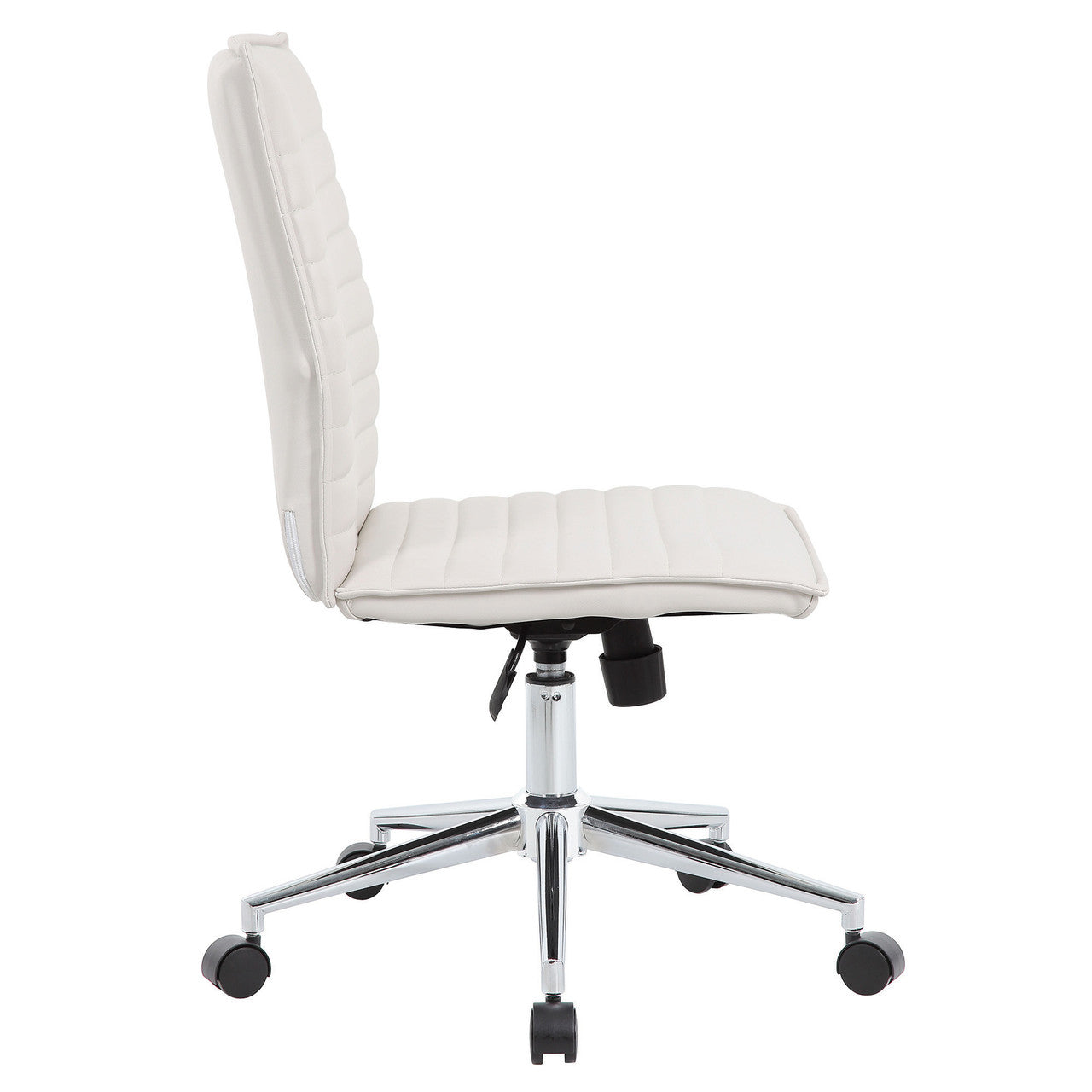 OfficeSource | Ridge | Executive Mid Back Armless, Ribbed Back Task Chair w/Chrome Base