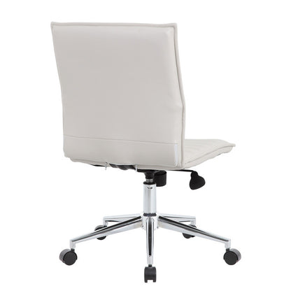 OfficeSource | Ridge | Executive Mid Back Armless, Ribbed Back Task Chair w/Chrome Base