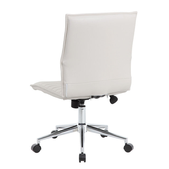 OfficeSource | Ridge | Executive Mid Back Armless, Ribbed Back Task Chair w/Chrome Base