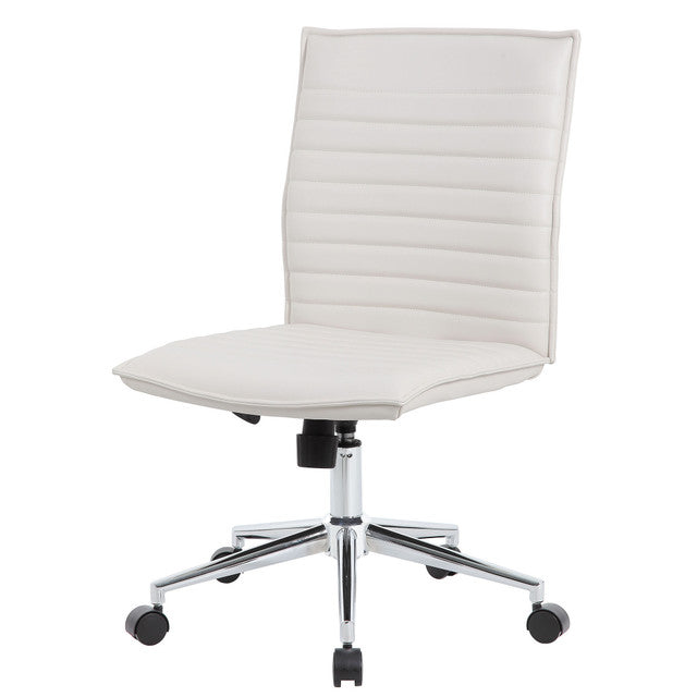 OfficeSource | Ridge | Executive Mid Back Armless, Ribbed Back Task Chair w/Chrome Base