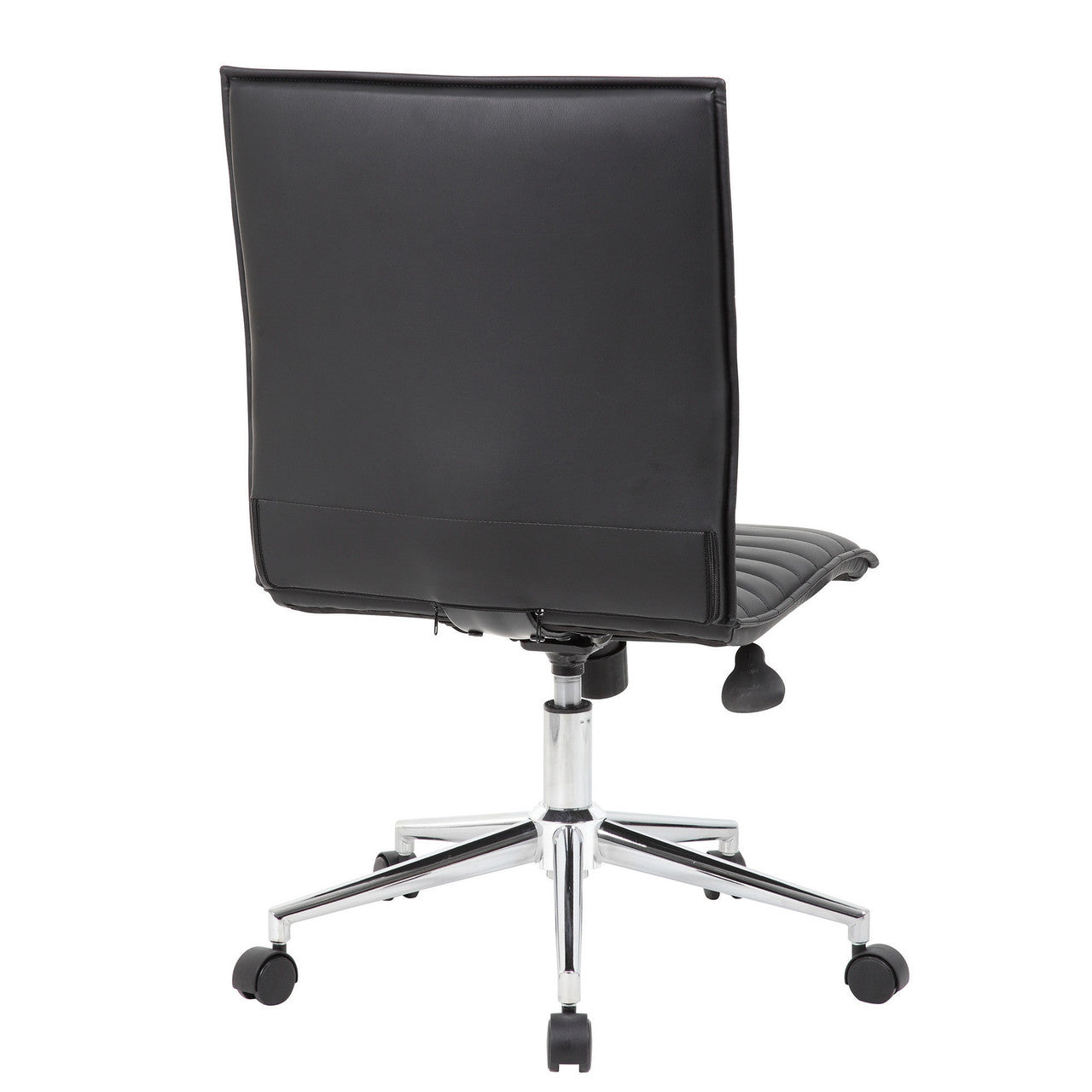 OfficeSource | Ridge | Executive Mid Back Armless, Ribbed Back Task Chair w/Chrome Base