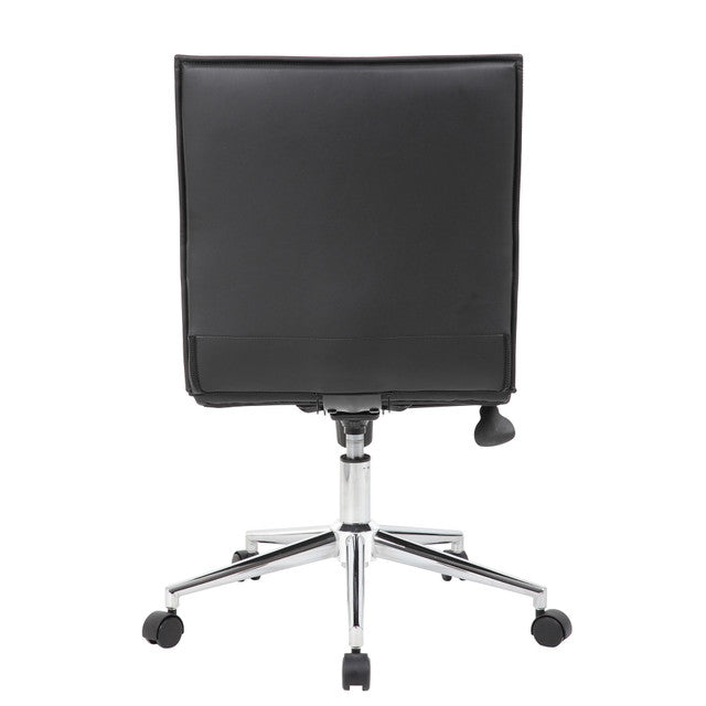 OfficeSource | Ridge | Executive Mid Back Armless, Ribbed Back Task Chair w/Chrome Base