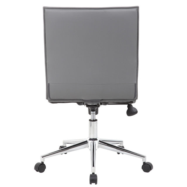 OfficeSource | Ridge | Executive Mid Back Armless, Ribbed Back Task Chair w/Chrome Base