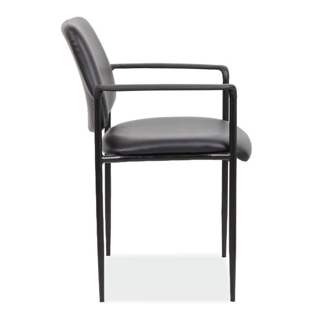 OfficeSource Levy Collection Guest Stack Chair with Arms and Black Frame