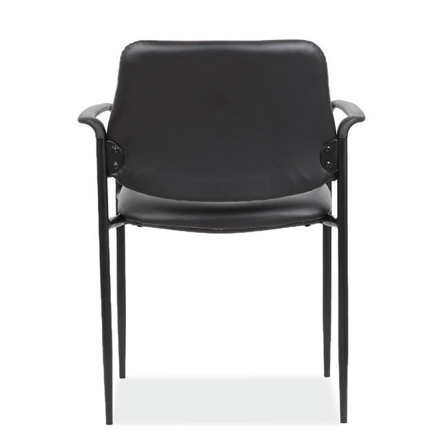 OfficeSource Levy Collection Guest Stack Chair with Arms and Black Frame