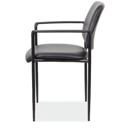 OfficeSource Levy Collection Guest Stack Chair with Arms and Black Frame