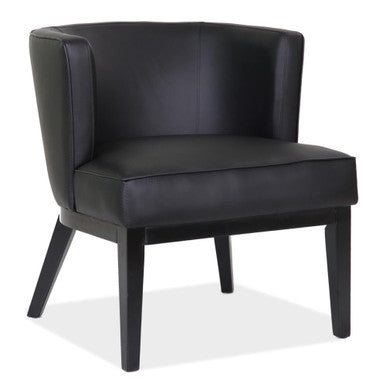 OfficeSource | Bowery | Barrel Back Arm Chair with Black Wood Legs